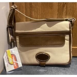 1960s Sears The Travel Shop “The Perfect Bag” travel handbag new with tags Beige